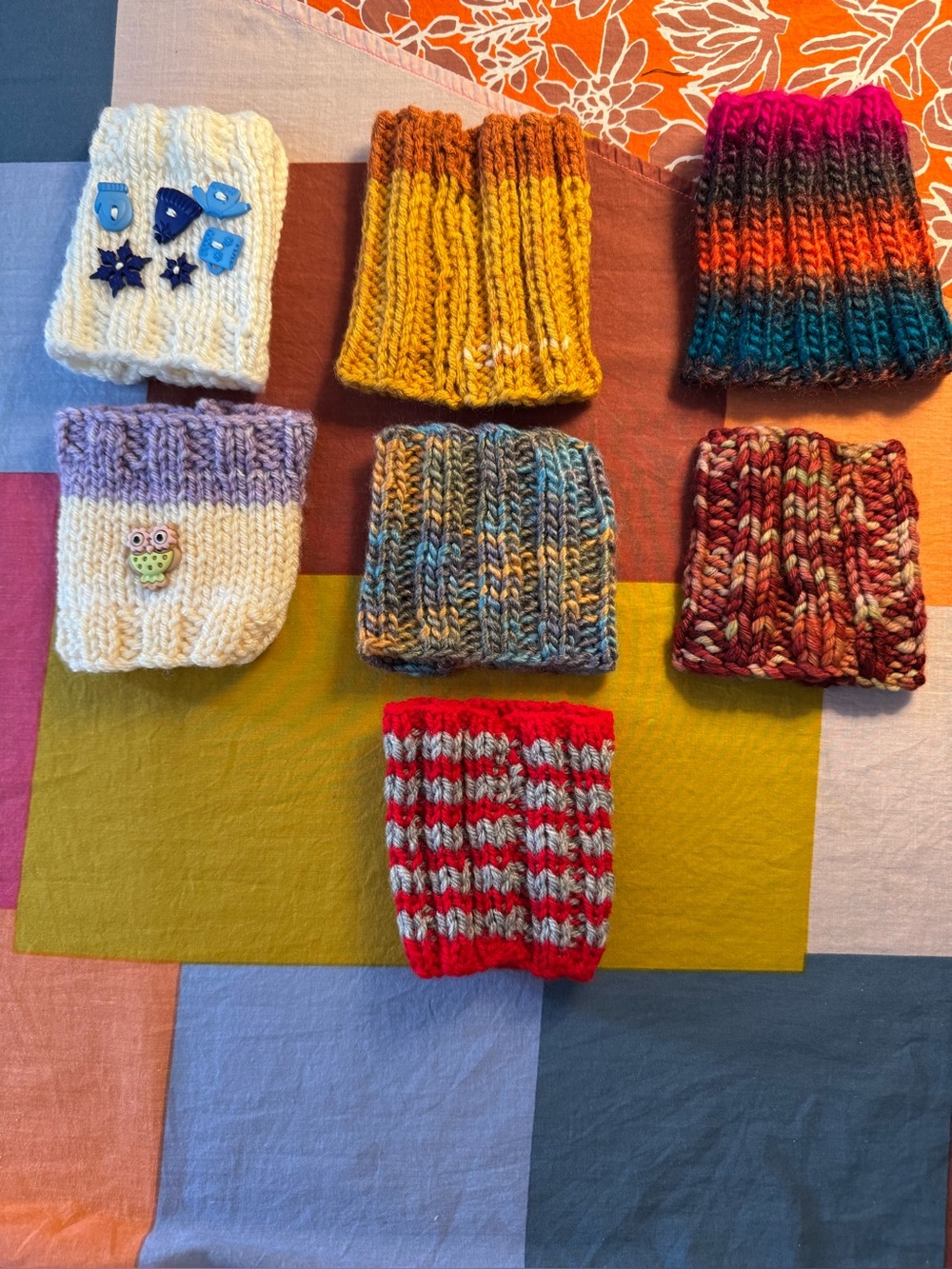 7 Handmade crochet cup coozies